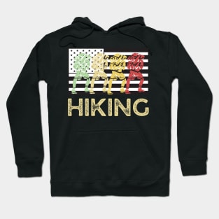 Hiking Team Vintage American Flag Hoodie